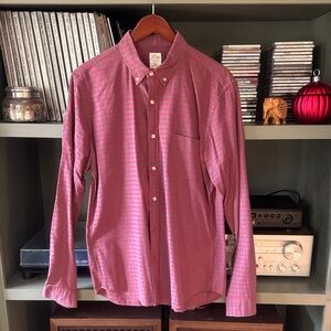 J. Crew Men's Red Casual Button-Down Shirt